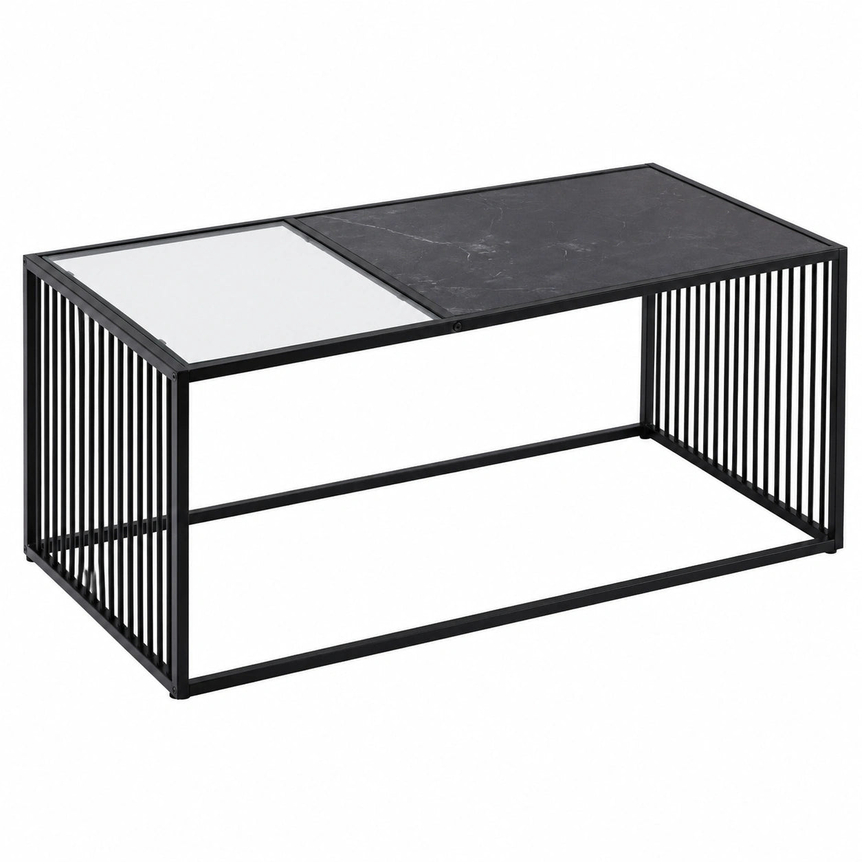 Tisch – 100 × 50 × 40 cm, moderner Stil, aus MDF und Metall, Schwarz