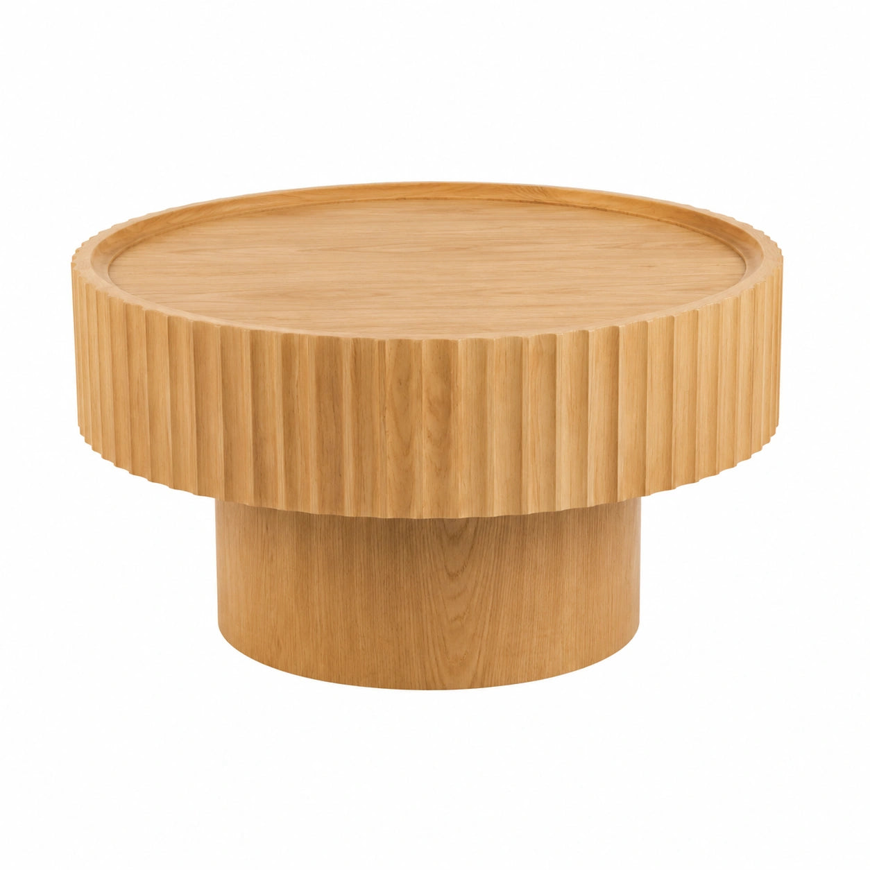 Couchtisch – 70 × 38 cm, runde Form, aus Holz