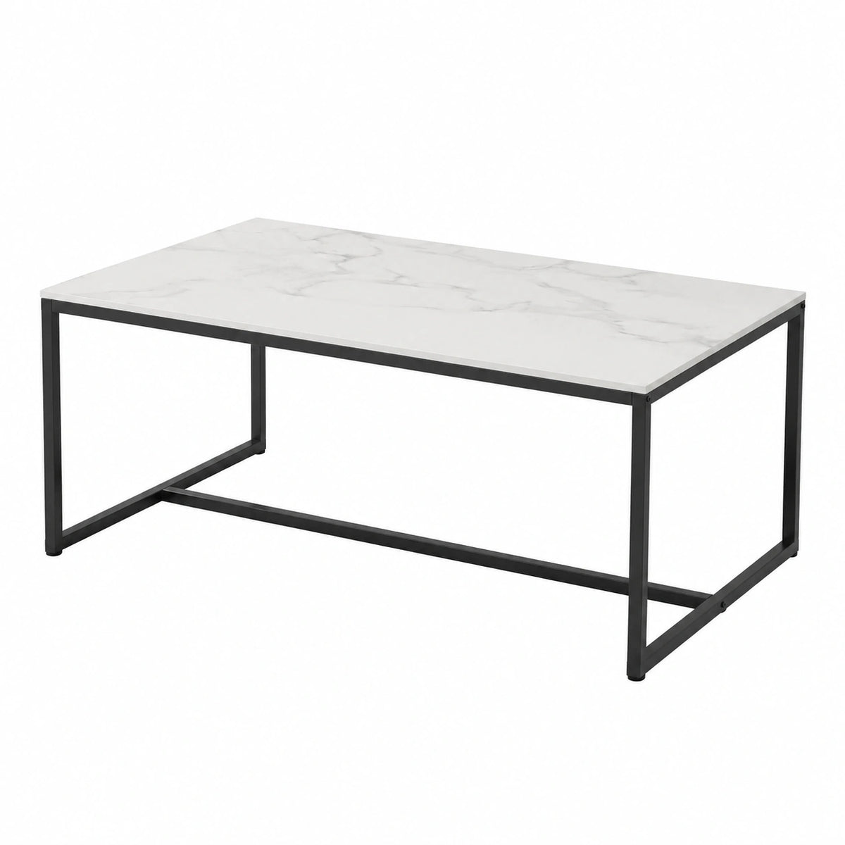 Couchtisch – 100 × 60 × 40 cm, skandinavischer Stil, rechteckige Form, Schwarz, für Wohnzimmer