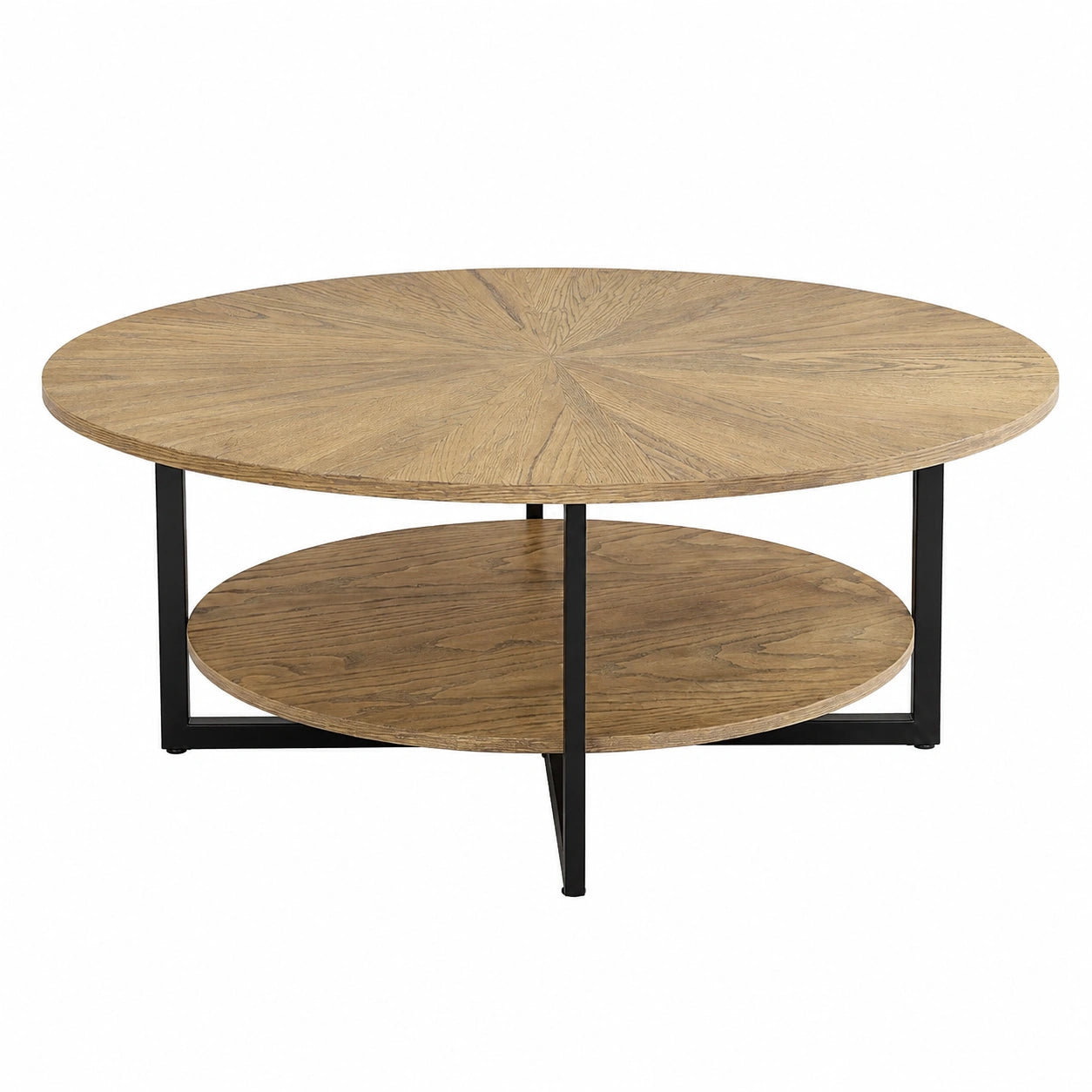 Couchtisch – 110 cm, moderner Stil, ovale Form, aus Massivholz, Naturfarben, für Wohnzimmer und Schlafzimmer