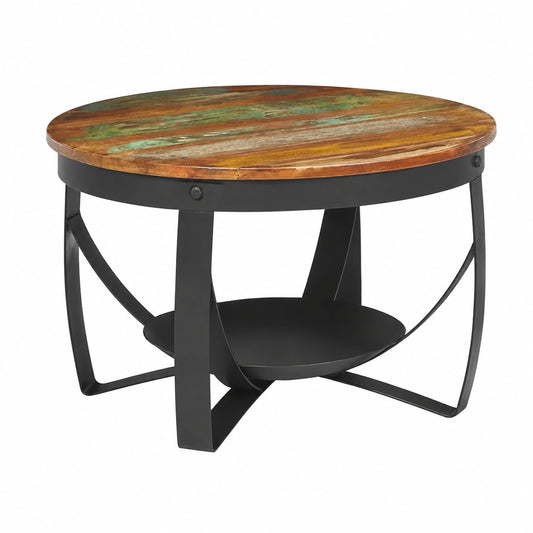 Couchtisch – 68 × 43 cm, Industriestil, aus Massivholz