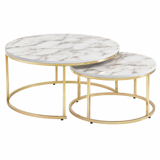 Couchtisch – 2er-Set, 80 × 80 × 36 cm, runde Form