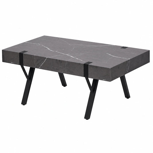 Couchtisch – 43 × 110 × 60 cm, aus Metall, Grau