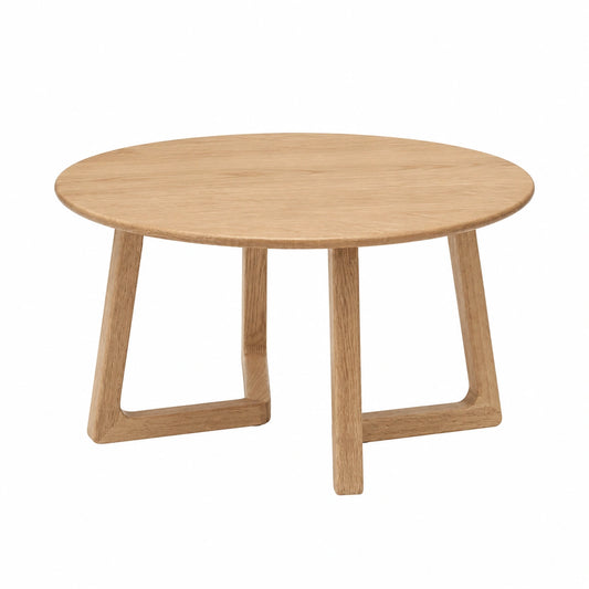 Couchtisch – 75 × 75 × 40 cm, moderner Stil, runde Form, aus Eichenholz, Naturfarben, für Wohnzimmer