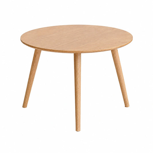 Beistelltisch – moderner Stil, ovale Form, aus Massivholz und Eichenholz, Naturfarben, für Wohnzimmer und Balkon
