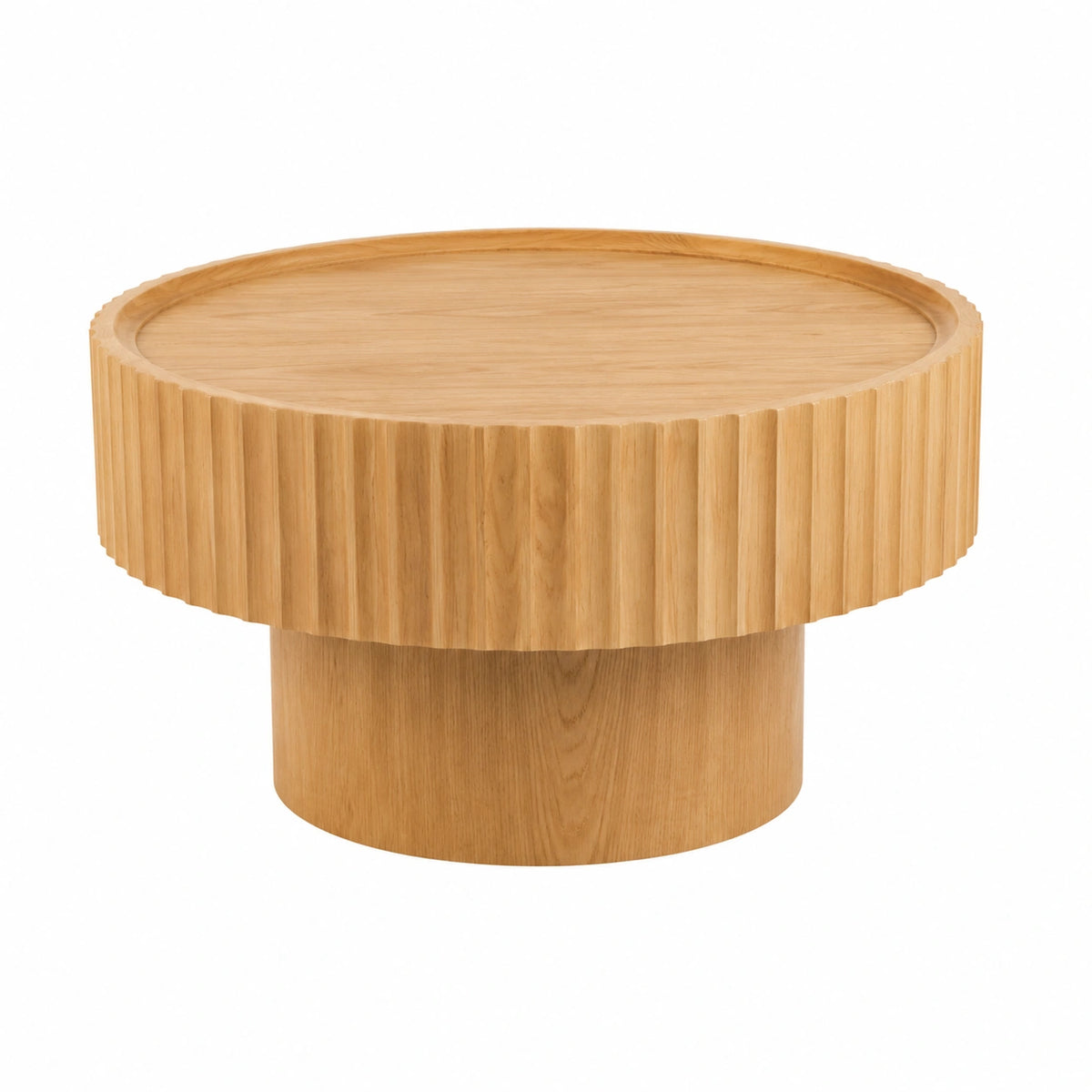 Couchtisch – 70 × 38 cm, runde Form, aus Holz