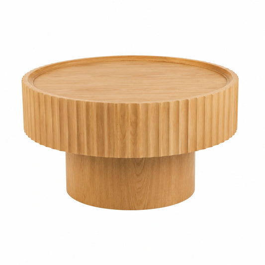 Couchtisch – 70 × 38 cm, runde Form, aus Holz