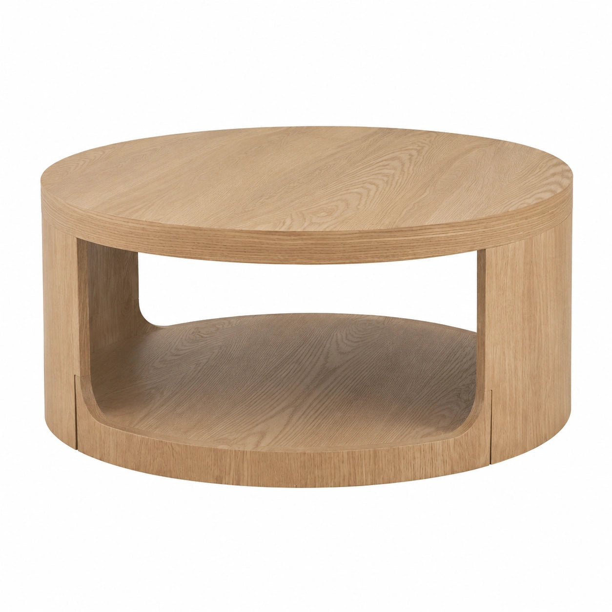 Couchtisch – 78 × 36 cm, runde Form, mit Stauraum, aus Holz