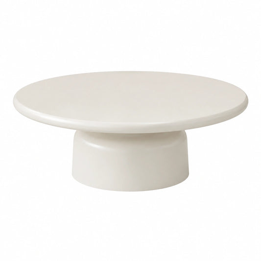 Couchtisch – 116 cm, minimalistischer Stil, ovale Form, Weiß, für Wohnzimmer