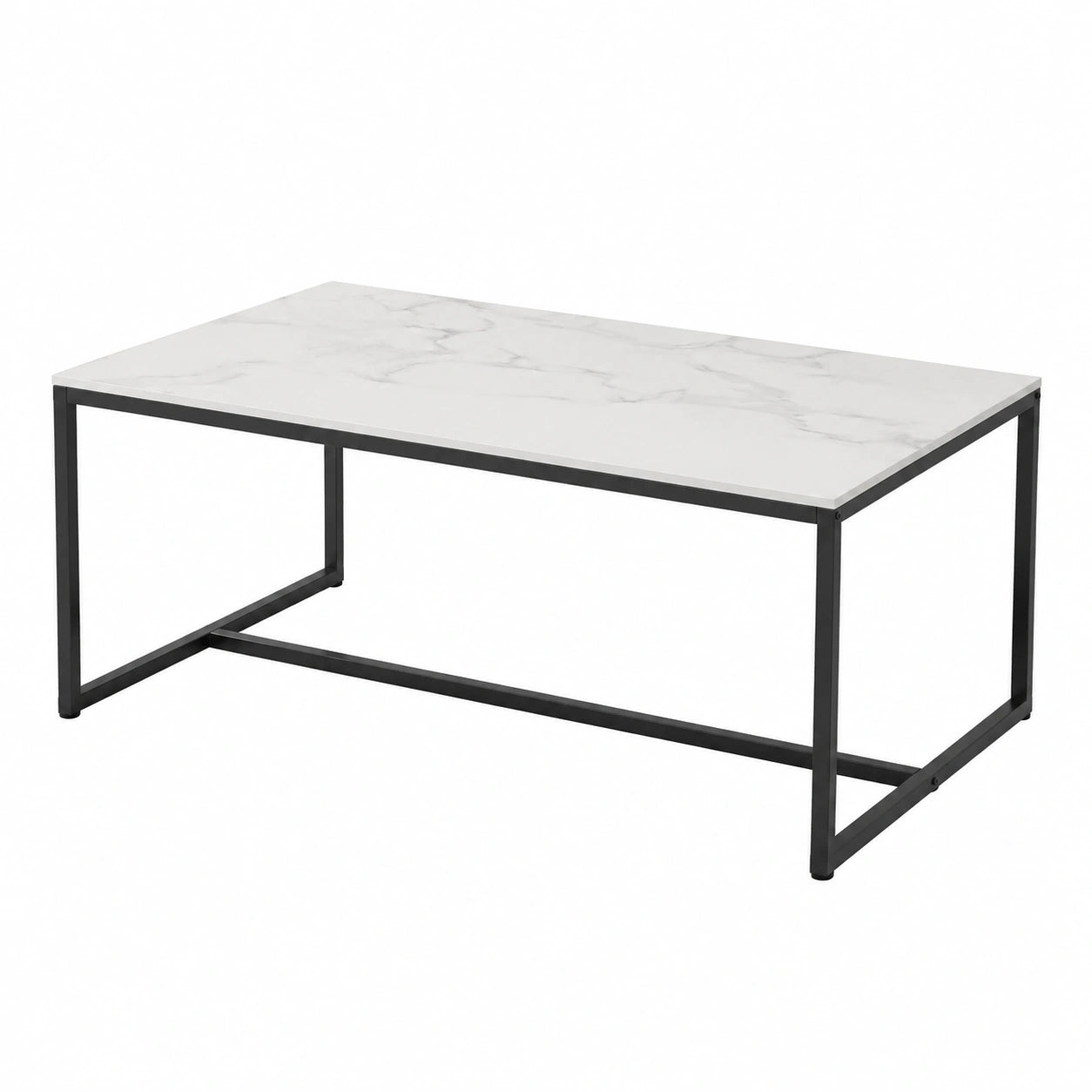 Couchtisch – 100 × 60 × 40 cm, skandinavischer Stil, rechteckige Form, Schwarz, für Wohnzimmer