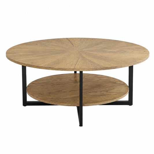 Couchtisch – 110 cm, moderner Stil, ovale Form, aus Massivholz, Naturfarben, für Wohnzimmer und Schlafzimmer